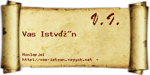 Vas István névjegykártya